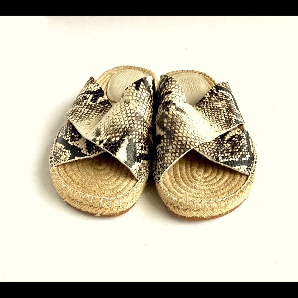 Charlotte Stone Python Leia Espadrille Slides Sz. 7